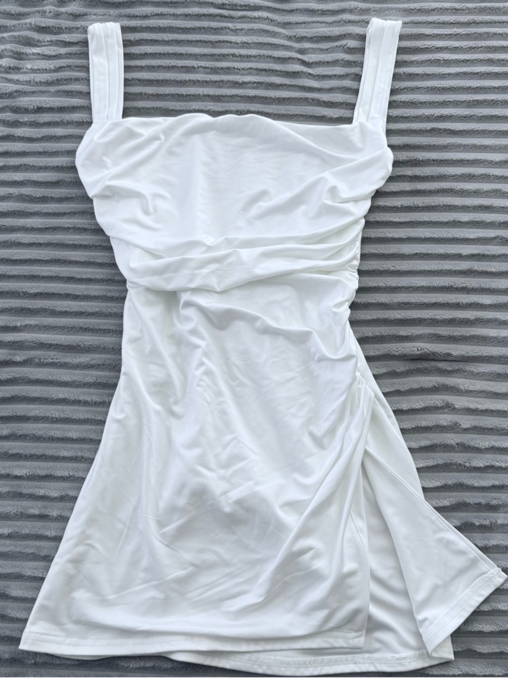 Lucy in the Sky White Mini Dress with Side Slit